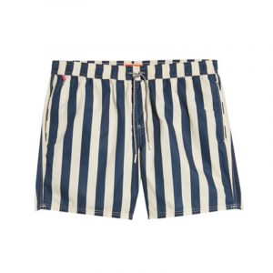SCOTCH AND SODA STRIPED SWIM SHORTS 148549 0220-BLUE/ECRU