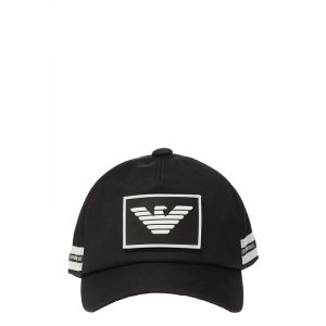 EMPORIO ARMANI BRANDED BASEBALL CAP 627516 0P577 00020-BLACK