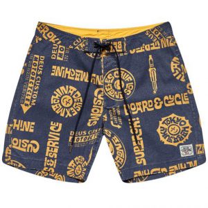 DEUS EX MACHINA LELAND BOARDSHORT DMP92247-NAVY/YELLOW