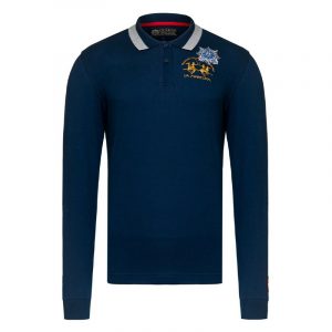 LA MARTINA POLO L/S PIQUET STRETCH OMPG01 PK001 07017-NAVY
