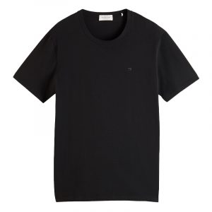SCOTCH & SODA NOS COTTON ELASTANE CREWNECK T-SHIRT 153658-0090-BLACK