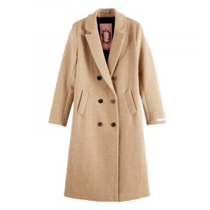 SCOTCH & SODA TAILORED DOUBLE BREASTED COAT 159138-0610-SAND MELANGE