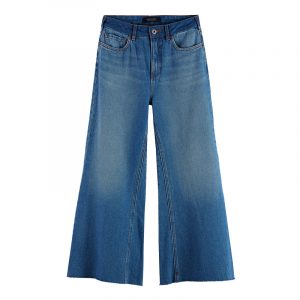 SCOTCH & SODA CROPPED HIGH RISE WIDE LEG JEANS 160464-4016-BLUE/LA CHANCE