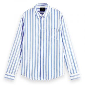 SCOTCH & SODA SHIRT IN YARN-DYED PATTERN 160783-0218-WHITE/BLUE/COMBO B