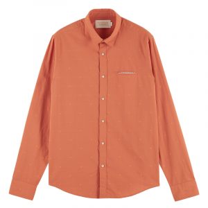 SCOTCH & SODA CLASSIC FIL COUPÃ‰ POCHET SHIRT 160789-0217-MAROON/COMBO A