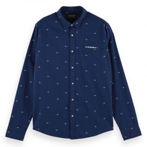 SCOTCH & SODA CLASSIC FIL COUPÃ‰ POCHET SHIRT 160789-0218-BLUE/COMBO B