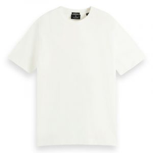 SCOTCH & SODA CLASSIC SOLID ORGANIC COTTON CREWNECK T-SHIRT 160845-0001-OFF WHITE