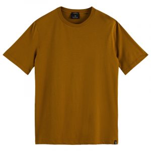 SCOTCH & SODA CLASSIC SOLID ORGANIC COTTON CREWNECK T-SHIRT 160845-0500-NUTMEG