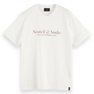 SCOTCH & SODA COTTON LOGO ARTWORK T-SHIRT 160860-0006-WHITE