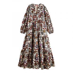 SCOTCH & SODA VOLUMINOUS PRINTED ORGANIC COTTON DRESS 161505-0217-MULTI/COMBO A