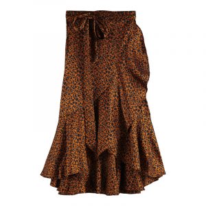 SCOTCH & SODA PRINTED WRAP SKIRT 162160-0220-ANIMAL PRINT/COMBO D