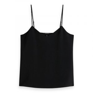 SCOTCH & SODA JERSEY AND WOVEN TANK 162162-0008-BLACK