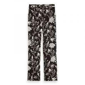 SCOTCH & SODA CLASSIC WIDE LEG PANTS 162192-0218-BLACK/FLORAL/COMBO B