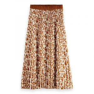 SCOTCH & SODA PLISSE SKIRT WITH ALLOVER PRINT 162235-0219-MULTICOLOR/COMBO C