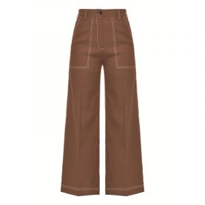 PINKO UTILITY PALAZZO PANTS 1N134R 8506 L81-FRIAR BROWN