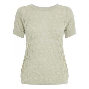 ICHI IHMARINDA SS2  KNITTED PULLOVER 20114019-156310-SWAMP