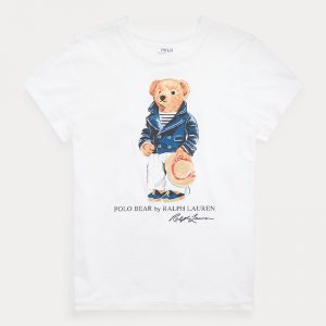 POLO RALPH LAUREN MARINER POLO BEAR COTTON T-SHIRT 211827926001-WHITE