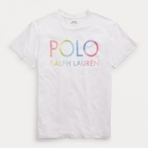 POLO RALPH LAUREN BIG FIT OMBRE LOGO  T-SHIRT 211838144001-WHITE