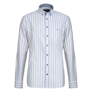NAVY & GREEN SHIRT COMFORT FIT 24NG.BL164/1B-WHITE/GREY/LT BLUE