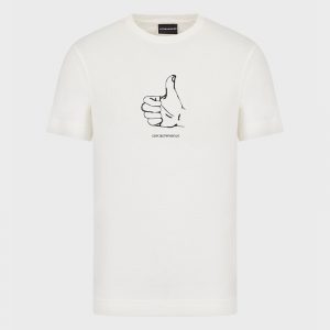 EMPORIO ARMANI SUPIMA T-SHIRT 3K1TE3 1JSHZ 0101-BIANCO CALDO