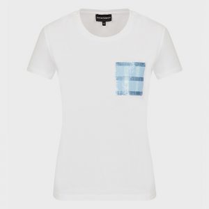EMPORIO ARMANI STRETCH T-SHIRT 3K2T6D 2JQAZ 0100-BIANCO OTTICO