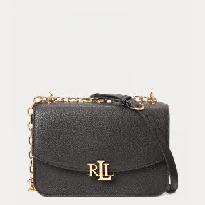 LAUREN RALPH LAUREN LEATHER MADISON CROSSBODY BAG 431746226001âˆ’CARRYOVER BLACK