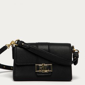 LAUREN RALPH LAUREN LEATHER SPENCER SHOULDER BAG 431794998006âˆ’BLACK