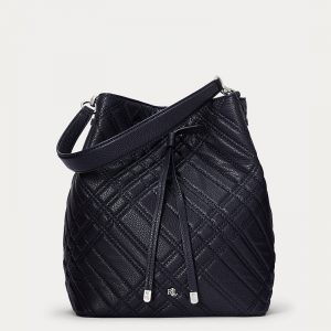 LAUREN RALPH LAUREN PLAID QUILTED DEBBY DRAWSTRING BAG 431826815001âˆ’LAUREN NAVY