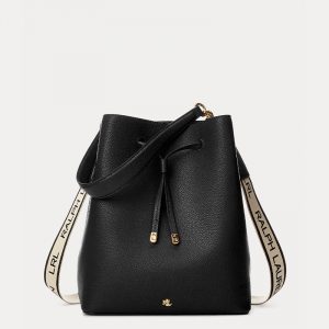 LAUREN RALPH LAUREN LARGE LOGO DEBBY DRAWSTRING BAG  431833824001âˆ’BLACK