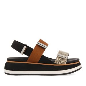 GIOSEPPO ELICOTT PLATFORM SANDALS 62599-BLACK