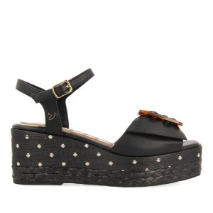 GIOSEPPO LARAMIE PLATFORM SANDALS 62856-BLACK