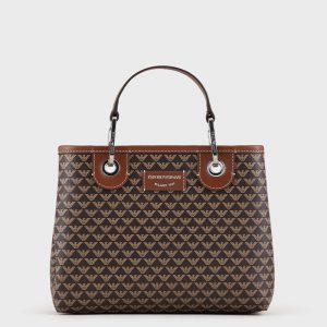 EMPORIO ARMANI SHOPPING BAG Y3D166 YFG5E 85172-T.MORO/ECRU'/TABACCO