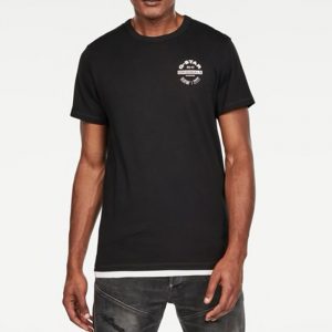G-STAR RAW ORIGINALS LOGO GR R T S/S T-SHIRT D16377-336-6484-DK BLACK