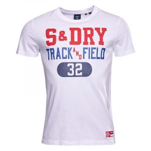 SUPERDRY TRACK AND FIELD GRAPHIC T-SHIRT M1010846A-T7X-BRILLIANT WHITE