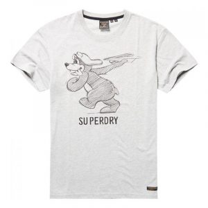 SUPERDRY MILITARY BOX FIT GRAPHIC T-SHIRT M1010871A-07Q-GREY MARL