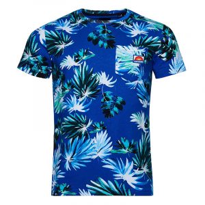 SUPERDRY AOP POCKET PRINTED T-SHIRT M1011032A-5GH-BRUSH PALM BLUE