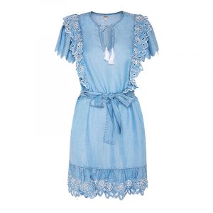 PEPE JEANS TAMY BOHO DRESS PL952870-000-BLUE DENIM