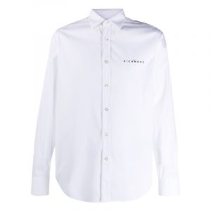 JOHN RICHMOND LOGO PRINT LONG-SLEEVE SHIRT RMP21096CA-WHITE