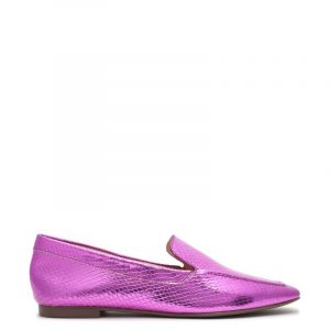 SCHUTZ ABELLE LOAFER METALLIC SNAKE S207100116-0002-BRIGHT VIOLET