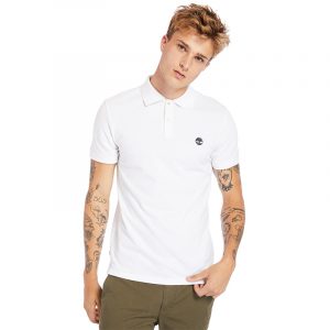 TIMBERLAND SS MILLERS RIVER JACQUARD PIQUE POLO TB0A2BNX-100-WHITE