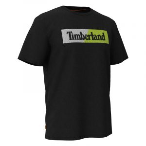 TIMBERLAND KENNEBEC RIVER PUFFED LINEAR REGULAR T-SHIRT TB0A2CB7-BR7-BLACK/SAFETY YELLOW