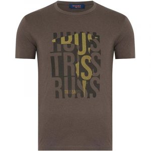 TRUSSARDI JEANS T-SHIRT PURE COTTON REGULAR FIT 52T00324-1T003610 DARK OLIVE
