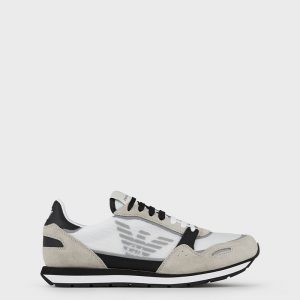 EMPORIO ARMANI MESH & SUEDE SNEAKERS X4X537 XM678 N638-PLAST+BLK+OP.WHT+BLK