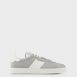 EMPORIO ARMANI SUEDE SNEAKERS X4X541 XM692 Q073-PLASTER+OFF WHITE