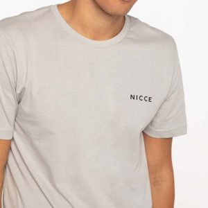 NICCE CHEST LOGO T-SHIRT 001-3-09-02-0052-STONE GREY